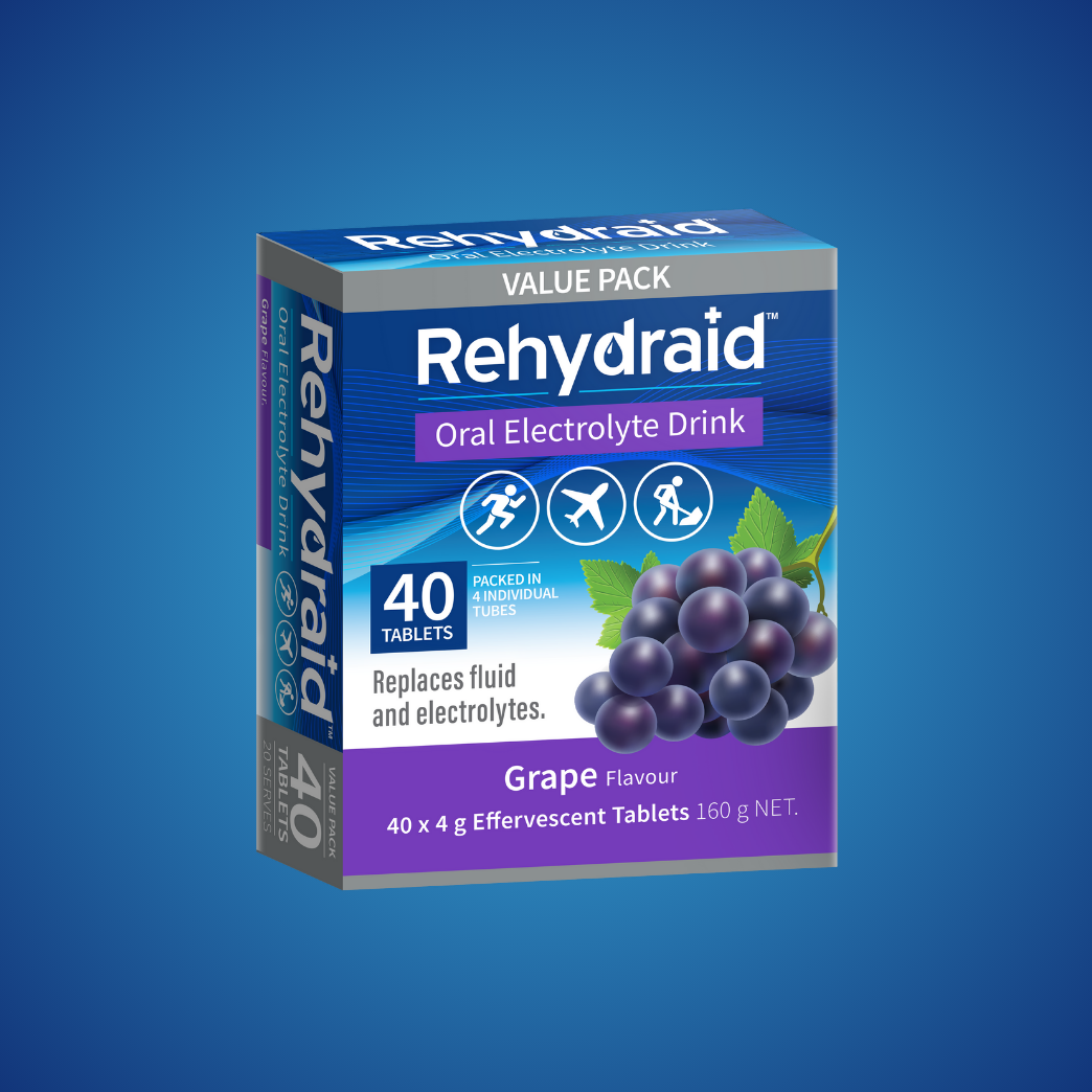Rehydraid Electrolyte Effervescent Tablets Variety Sample Pack – Orange & Mango, Grape, and Apple Raspberry – 3 x 40 Packs (120 Tablets Total)