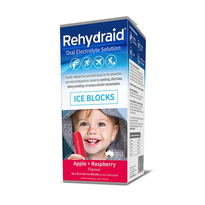 Rehydraid Electrolyte Iceblocks Apple Raspberry box of 16 x 4