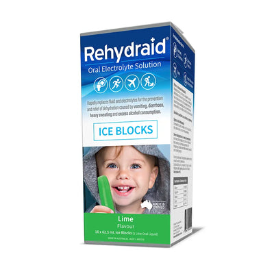 Rehydraid Electrolyte Iceblocks Lime box of 16 x 4