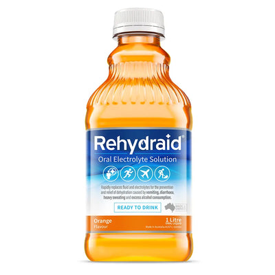 Rehydraid Ready to Drink Electrolyte bottles 1L Orange x 4