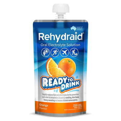 Rehydraid Ready to Drink Electrolyte Doypacks Orange 250mL x 36