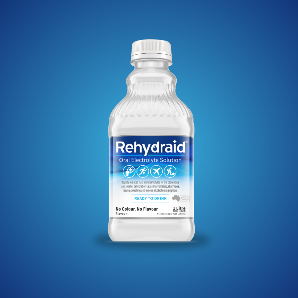 Rehydraid Ready to Drink Electrolyte bottles 1L No Colour, No Flavour x 4